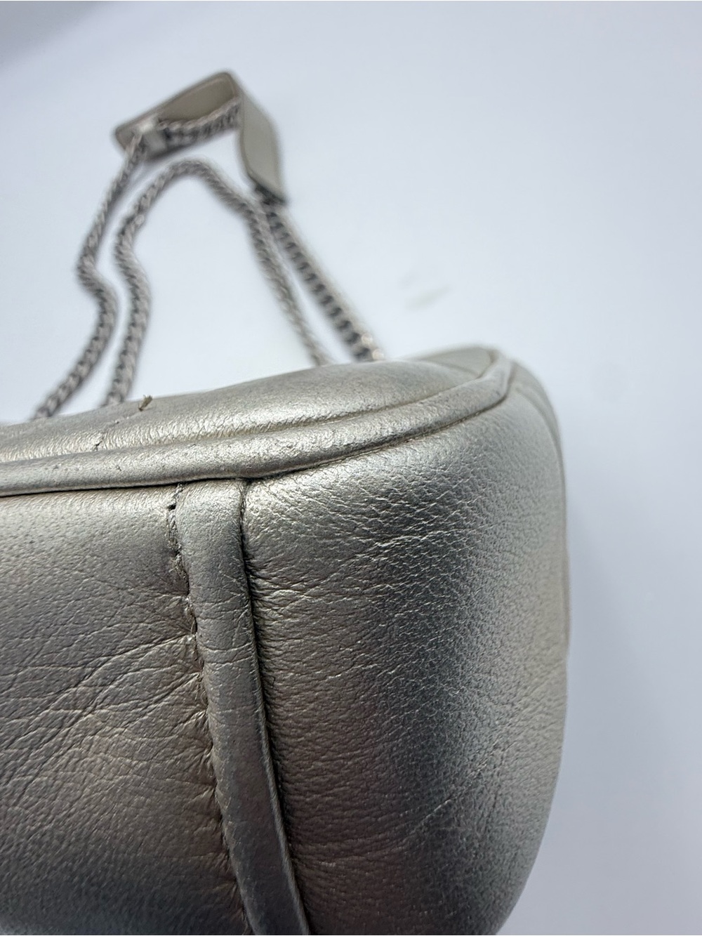 Prada Metallic Champagne Quilted Shoulder Bag with Chain Strap - Picture 8 of 13